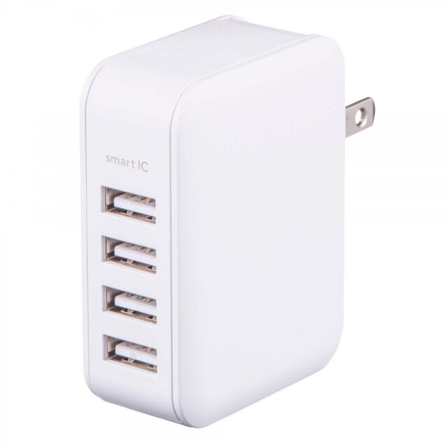 4ポートAC充電器 最大出力4.8A iPhoneXS対応 4台同時に充電 GH