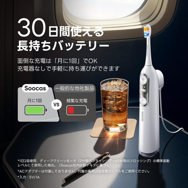 Soocas NEOS II 電動歯ブラシ ジェットウォッシャー 一体型 音波