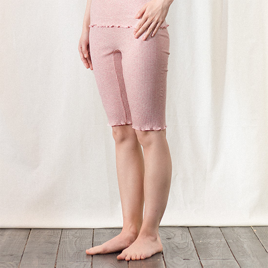リブの肌着　5分丈パンツ