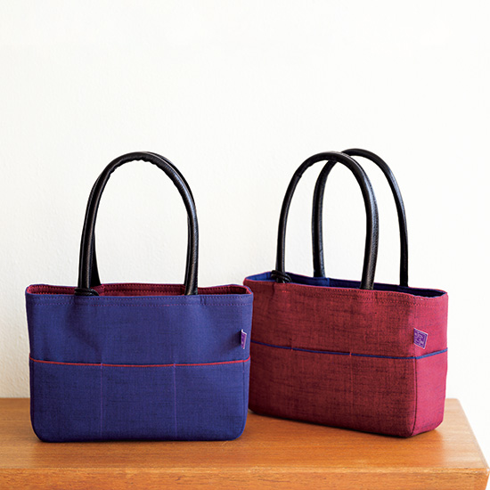 会津木綿のバッグ