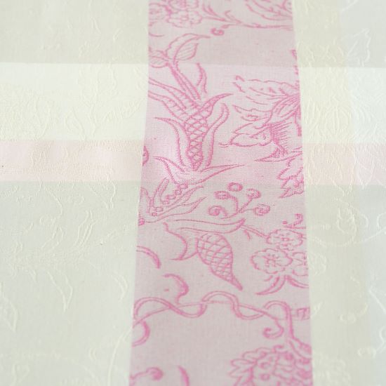 テーブルクロス　トワルドジュイ　ピンク×グレー