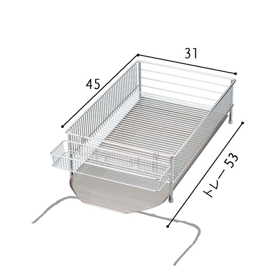 ラバーゼ水切りかごセット大(よこ置き)