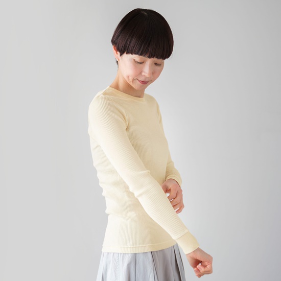 コットンリブ　クルーネック