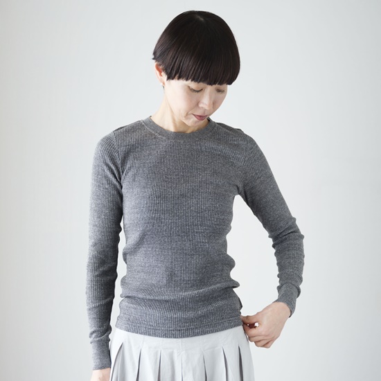 コットンリブ　クルーネック
