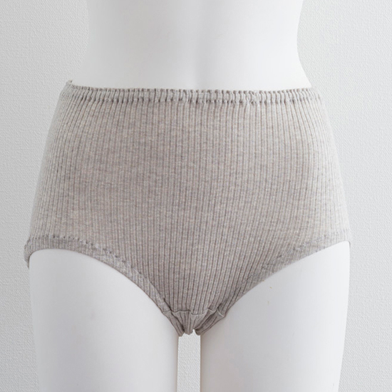 リブの肌着　ショーツ　グレー