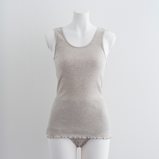 リブの肌着　タンクトップ　グレー