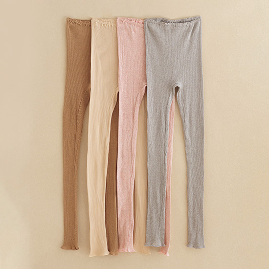 リブの肌着 ロングパンツ