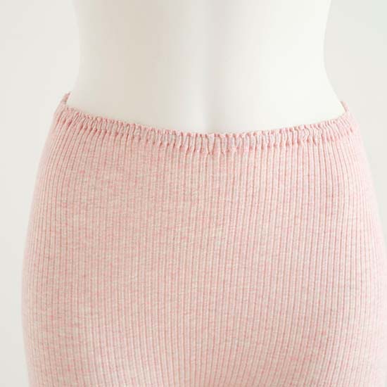 リブ　ロングパンツ　ピンク