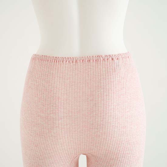 リブ　ロングパンツ　ピンク