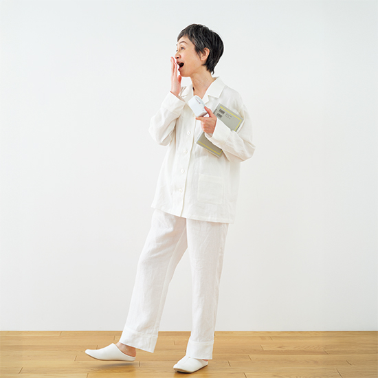 リネンのパジャマ　ホワイト