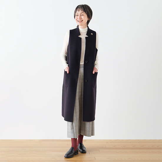 ウールのロングジレ