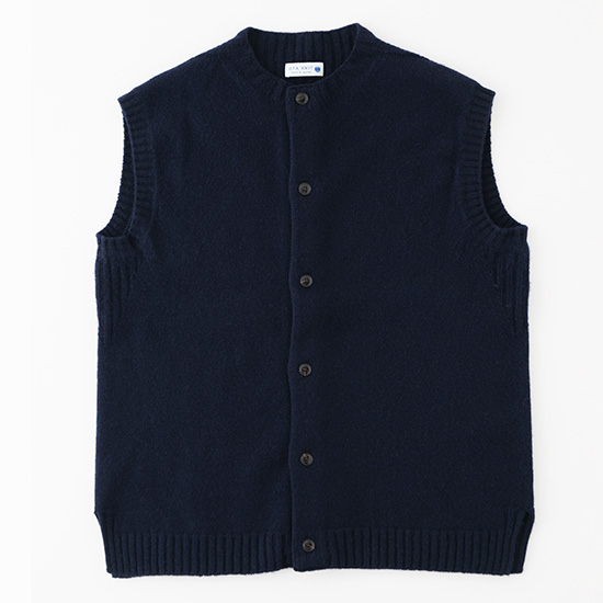 ソフトウール前あきベスト　ネイビー