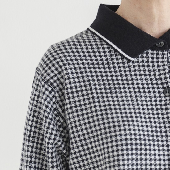 襟付きカーディガン　