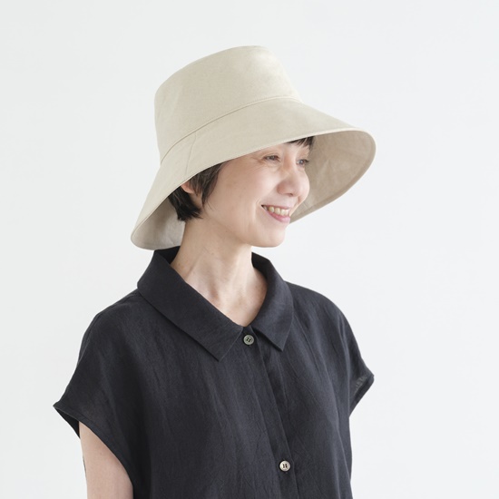 ささ和紙の帽子　エクリュ