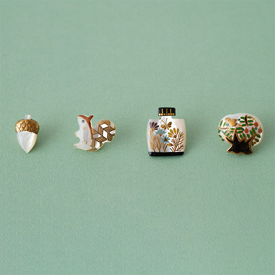 加賀蒔絵のブローチ