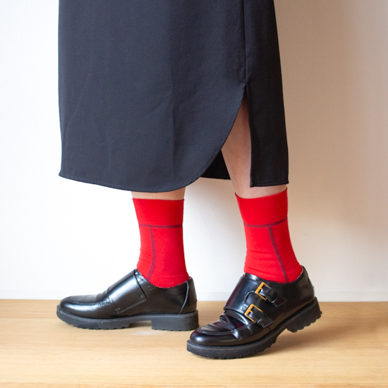ラインソックス　レッド