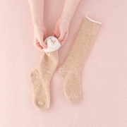 キャメル混 ロング靴下