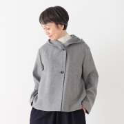 フーデットコート　グレー