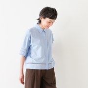 コットンレース半袖シャツ