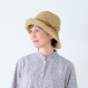 ささ和紙の手編み帽子　キャメル