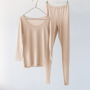 [マリーネ]シルクとウールのインナー ８分袖　ベージュ