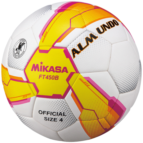 ミカサ　サッカーボールALMUNDO 検定球4号　イエロー×ピンク　FT450B-YP