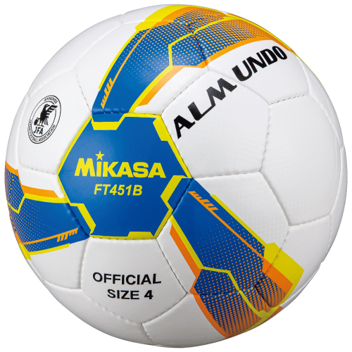 ミカサ　サッカーボールALMUNDO 検定球4号　ブルー×イエロー/ピンク×バイオレット　FT451B