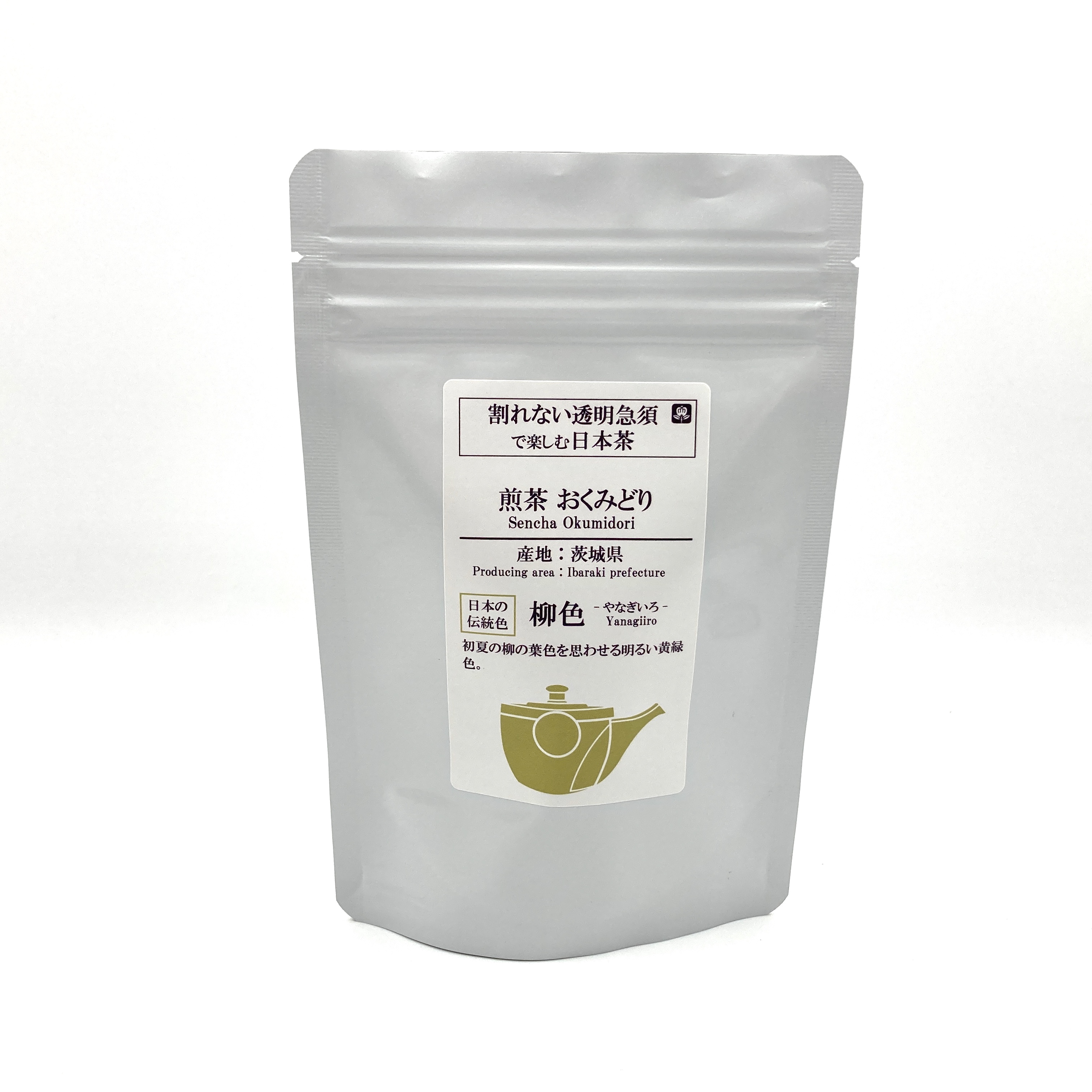 割れない透明急須で楽しむ日本茶　煎茶おくみどり50g／茨城県産