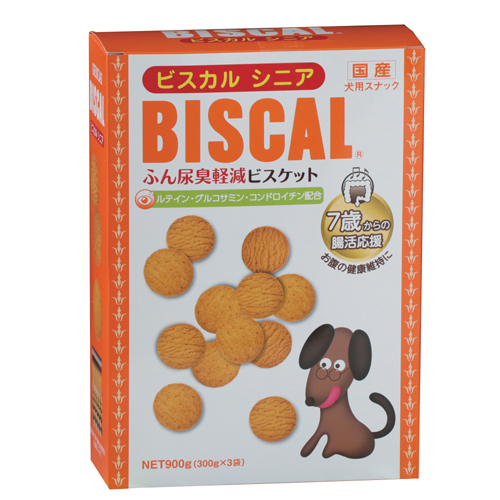 ビスカルシニア 900g（300g×3袋） ふん尿臭軽減！シニア用腸活応援ビスケット【現代製薬】GENDAI