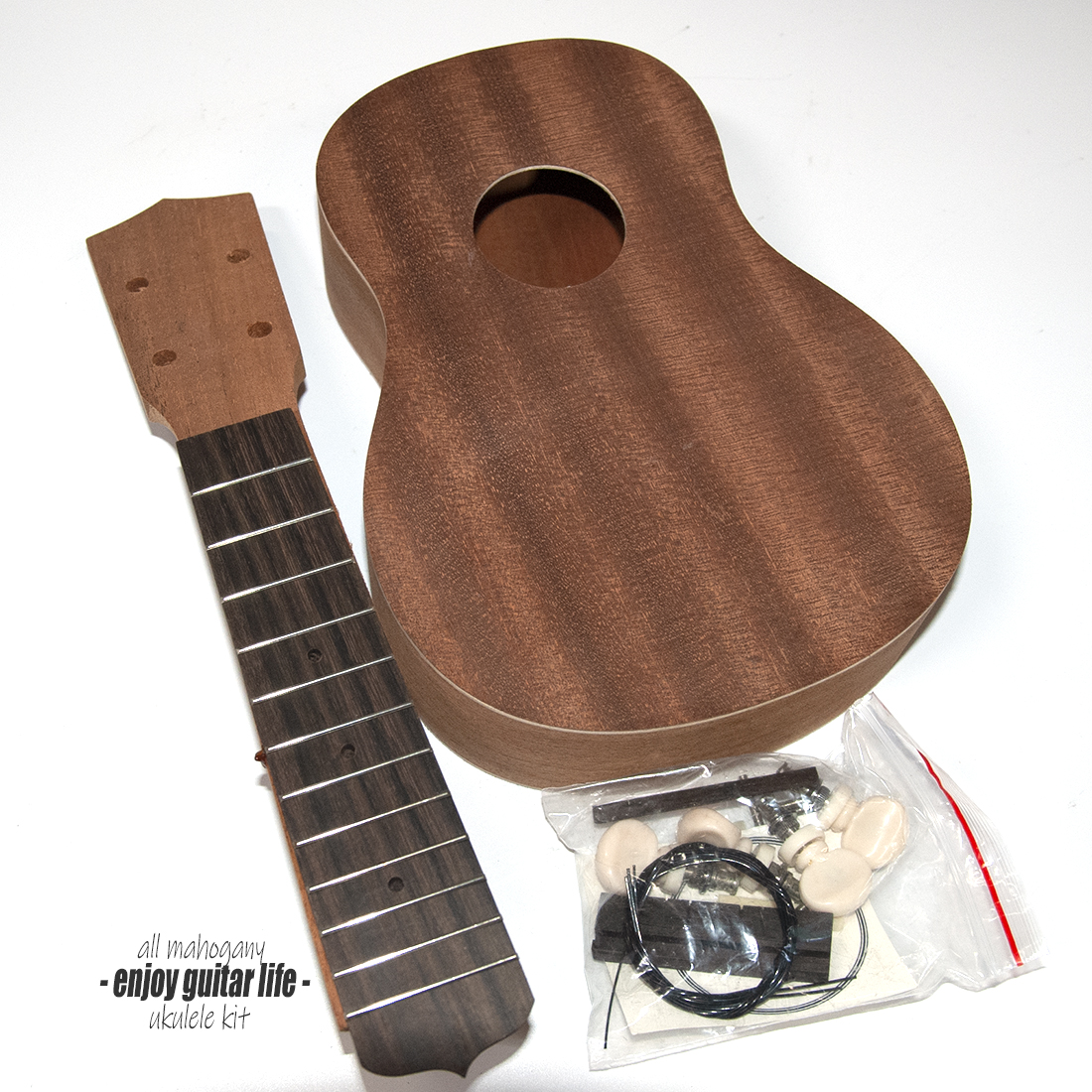 【キット】ウクレレマホガニー材 簡単キット 初級仕様 クラフト 製作系 ビルド ＜送料880円ヤマト宅急便＞#7303
