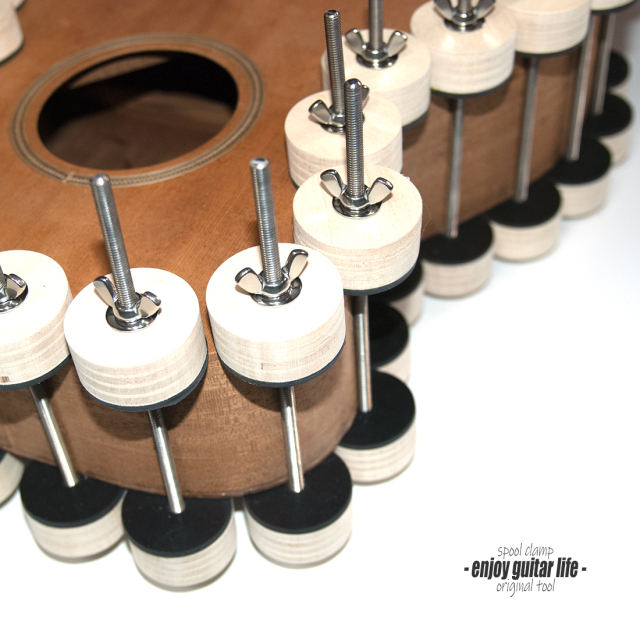 #8067【ツール】スプールクランプ 直径45mm 最長135mm アコギボディ接着用 ステンレス オリジナル 製作補修 セルフリペア 送料880円ヤマト宅急便