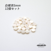 【ポジションマーク】白蝶貝 丸5mm 12個セット 厚さ2mm 装飾系  外観整備 アクセント クラフト リペア製作系 メンテナンス 修理補修 ビルド ＜送料200円ポスト投函＞#6804