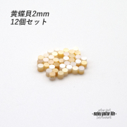 【ポジションマーク】黄蝶貝 丸2mm 12個セット 厚さ2mm 装飾用  外観整備 アクセント クラフト リペア製作系 メンテナンス 修理補修 ビルド ＜送料200円ポスト投函＞#6856
