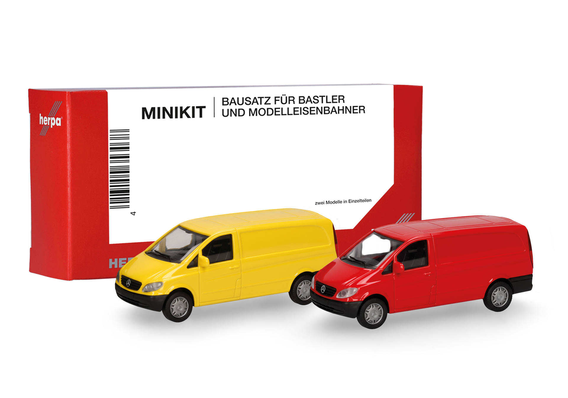 [予約]herpa Cars&Trucks 1/87 (プラスチック製) ミニキット メルセデスベンツ ヴィト トランスポーター ブルームイエロー/レッド