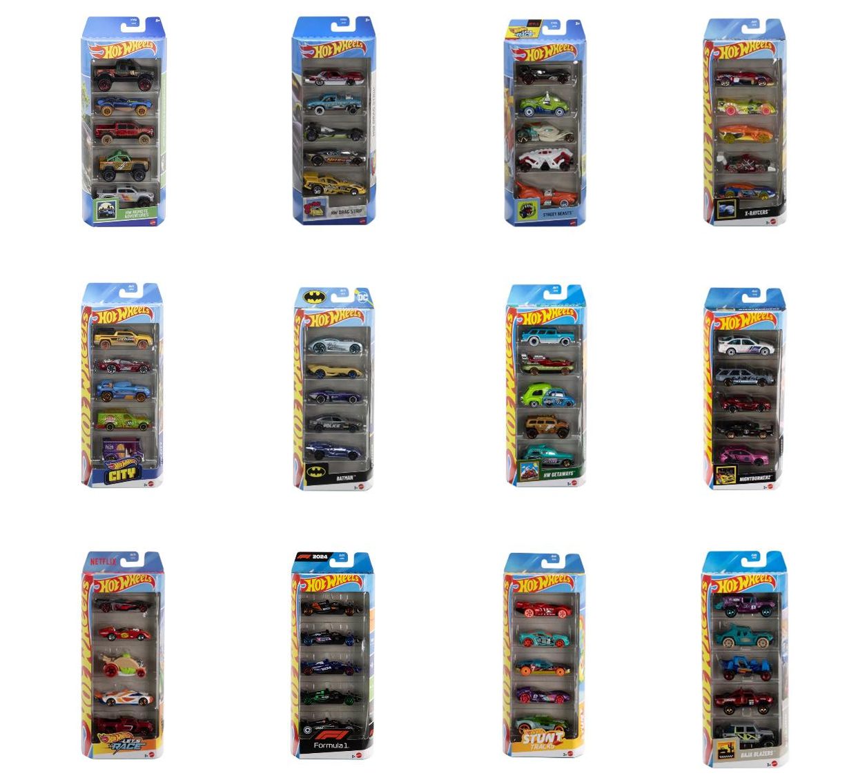 [予約]Hot Wheels 1/64 (ダイキャスト製) 5カーパック アソート