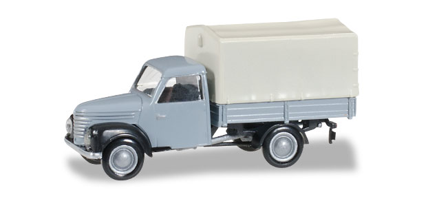 herpa Cars&Trucks 1/120 Framo901/2 幌付きピックアップトラック グレー/ベージュ