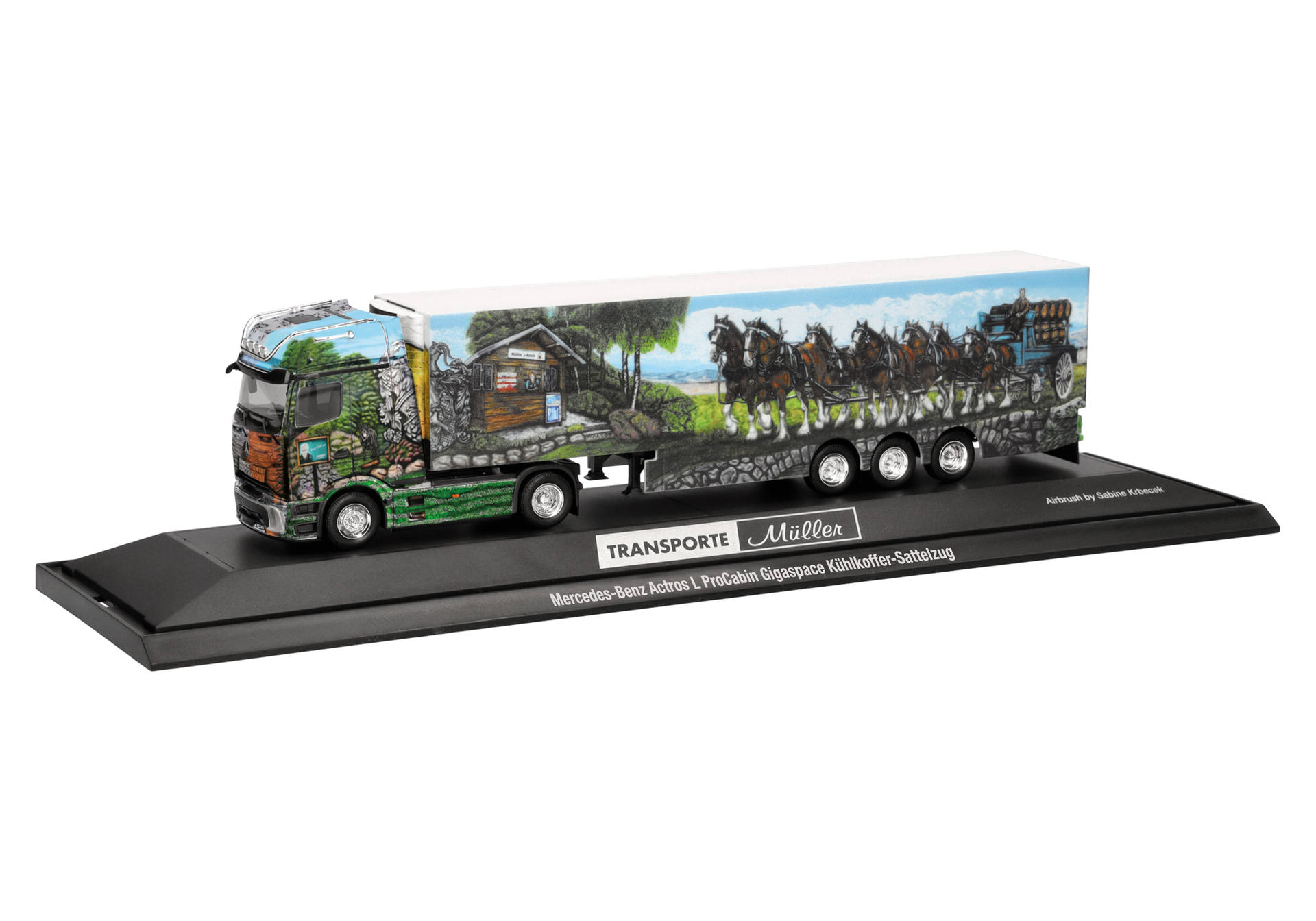 [予約]herpa Cars&Trucks 1/87 (プラスチック製) メルセデスベンツ アクトロス L プロキャビン ギガスペース 冷蔵ボックスセミトレーラー "M?ller Transporte Essen"