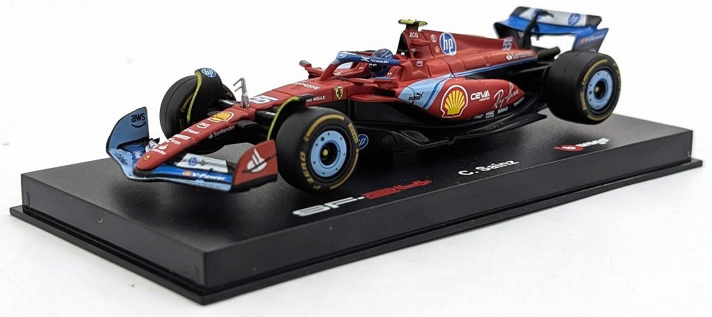 BURAGO(ブラーゴ) 1/43 (ダイキャスト製) フェラーリ SF-24 マイアミGP 2024 No.16 C.ルクレール ドライバー付 クリアケース