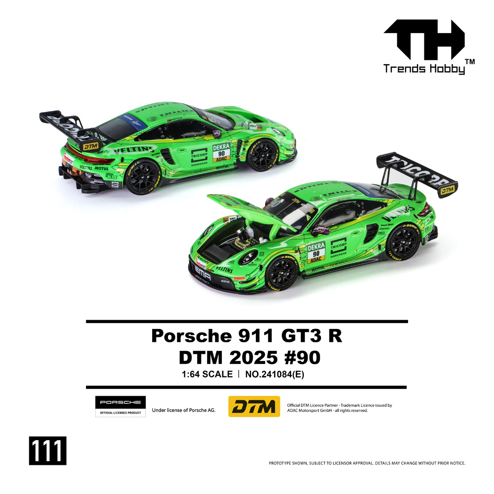 [予約]Trends Hobby 1/64 (ダイキャスト製) Porsche 911 GT3 R DTM 2025 No.90