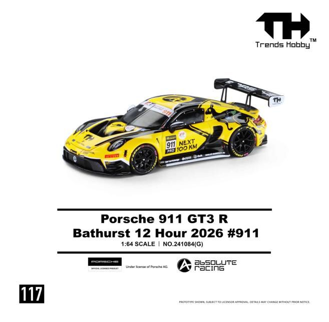 [予約]Trends Hobby 1/64 (ダイキャスト製) Porsche 911 GT3 R B12H 2026 #911