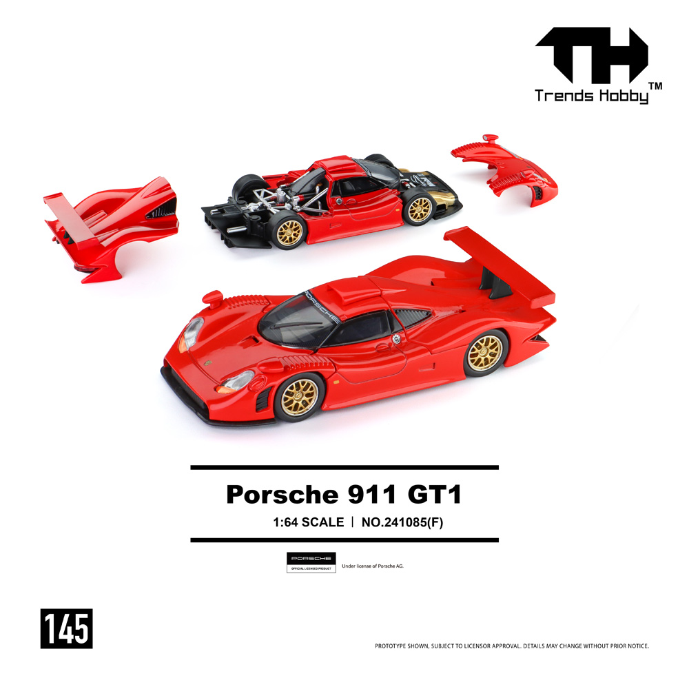 [予約]Trends Hobby 1/64 (ダイキャスト製) Porsche 911 GT1 1998 レッド