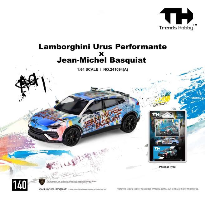 [予約]Trends Hobby 1/64 (ダイキャスト製) Lamborghini Urus Performante x Basquiat マットホワイト