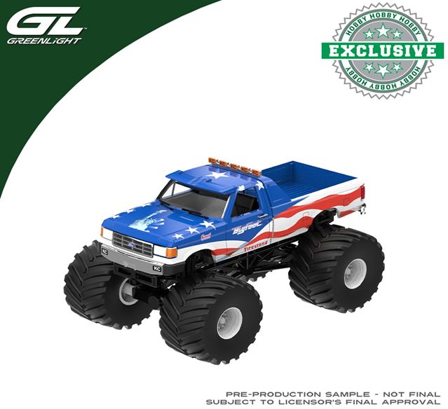 [予約]グリーンライト 1/64 (ダイキャスト製) Kings of Crunch - Bigfoot #14 - 1990 Ford F-350 Truck USA 250 Tribute