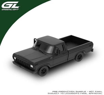 [予約]グリーンライト 1/64 (ダイキャスト製) 1979 Ford F-100 Custom Pickup - Matte Black