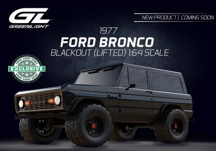 [予約]グリーンライト 1/64 (ダイキャスト製) 1977 Ford Bronco - Blackout 