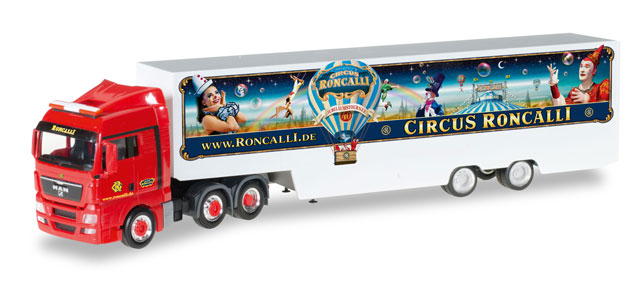 herpa Cars&Trucks 1/87 MAN TGX XLX  ボックスセミトレーラー  "Circus Roncalli"
