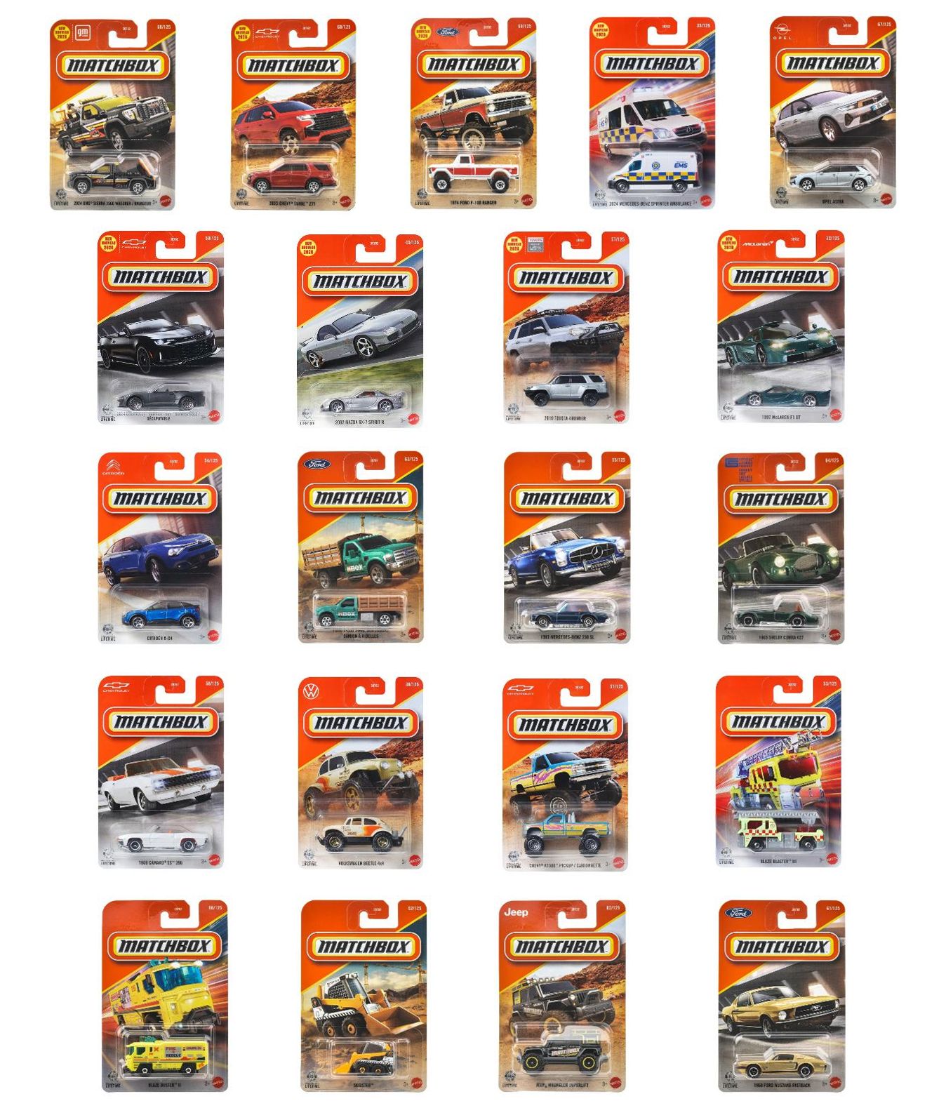[予約]MATCHBOX  (ダイキャスト製) ベーシックカー アソート