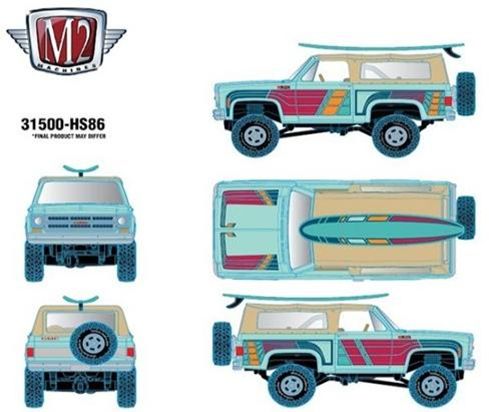 M2 Machines 1/64 (ダイキャスト製) 1975 GMC Jimmy Sierra 4X4 - Custom