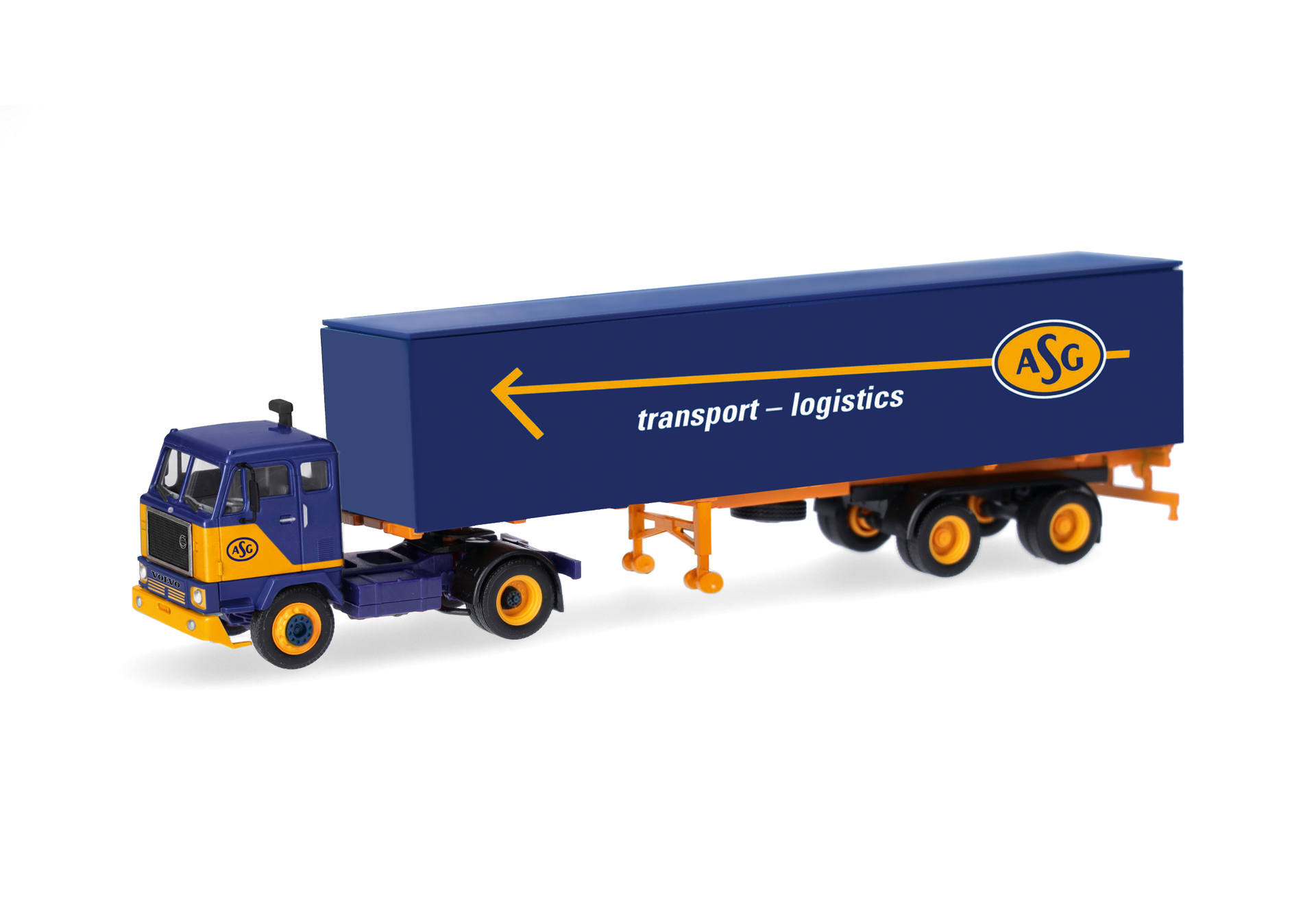 [予約]herpa Cars&Trucks 1/87 (プラスチック製) ボルボ F88 ボックスセミトレーラー "ASG" (スウェーデン)