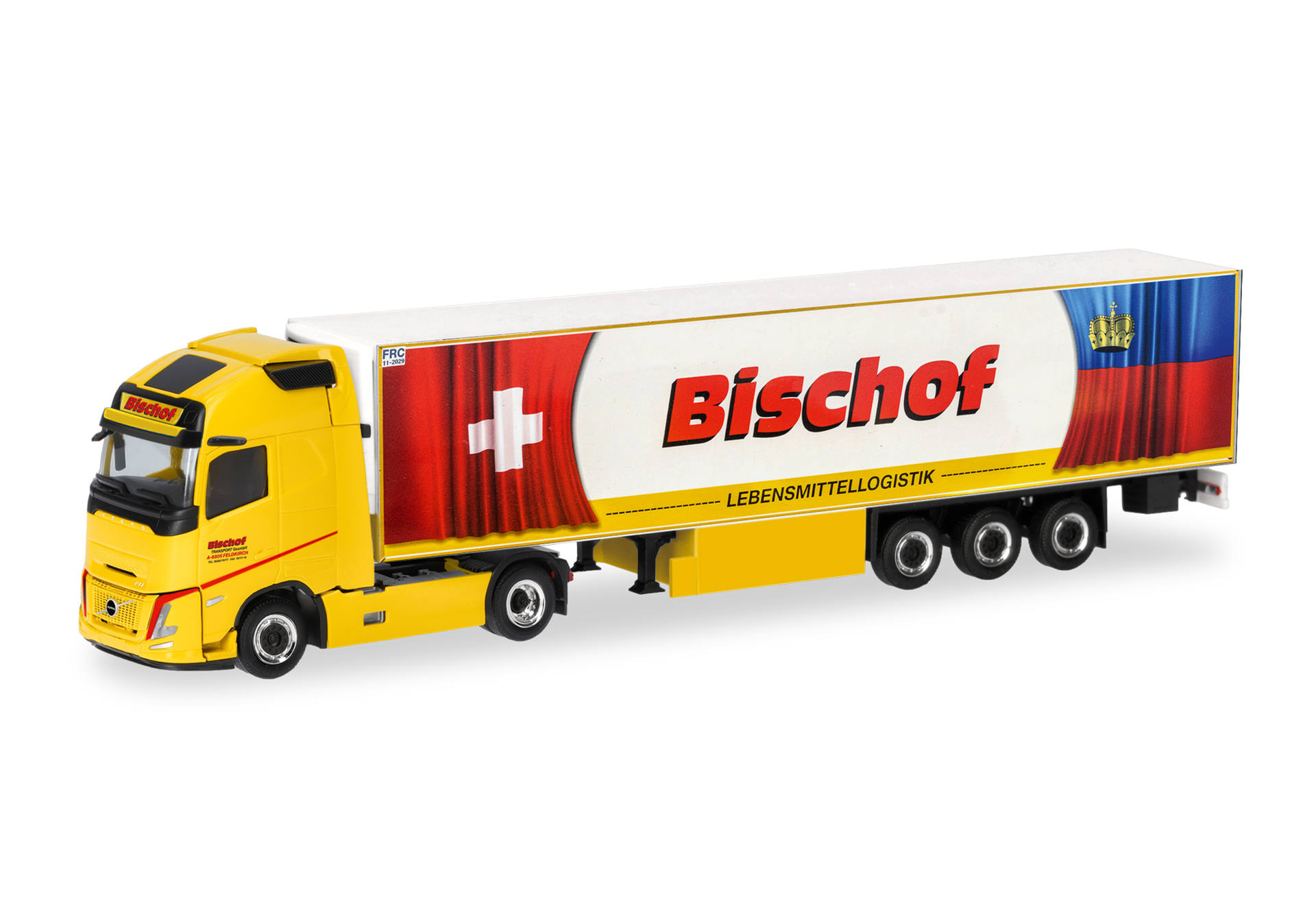 [予約]herpa Cars&Trucks 1/87 (プラスチック製) ボルボ FH エアロ グローブトロッター XL 冷蔵ボックスセミトレーラー "Bischof"（オーストリア）